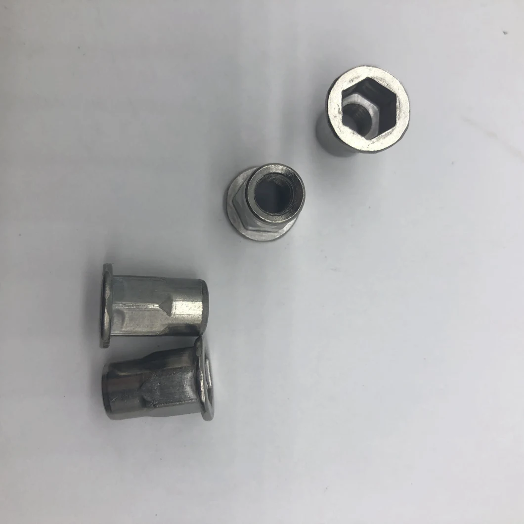 Rivet Nut M6 SS304 Half Hex External Hex Internal Hex